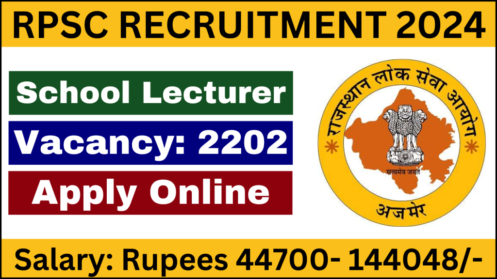 RPSC School Lecturer Recruitment 2024